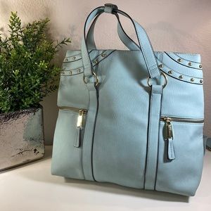 Max Studio Light Blue Studded Backpack